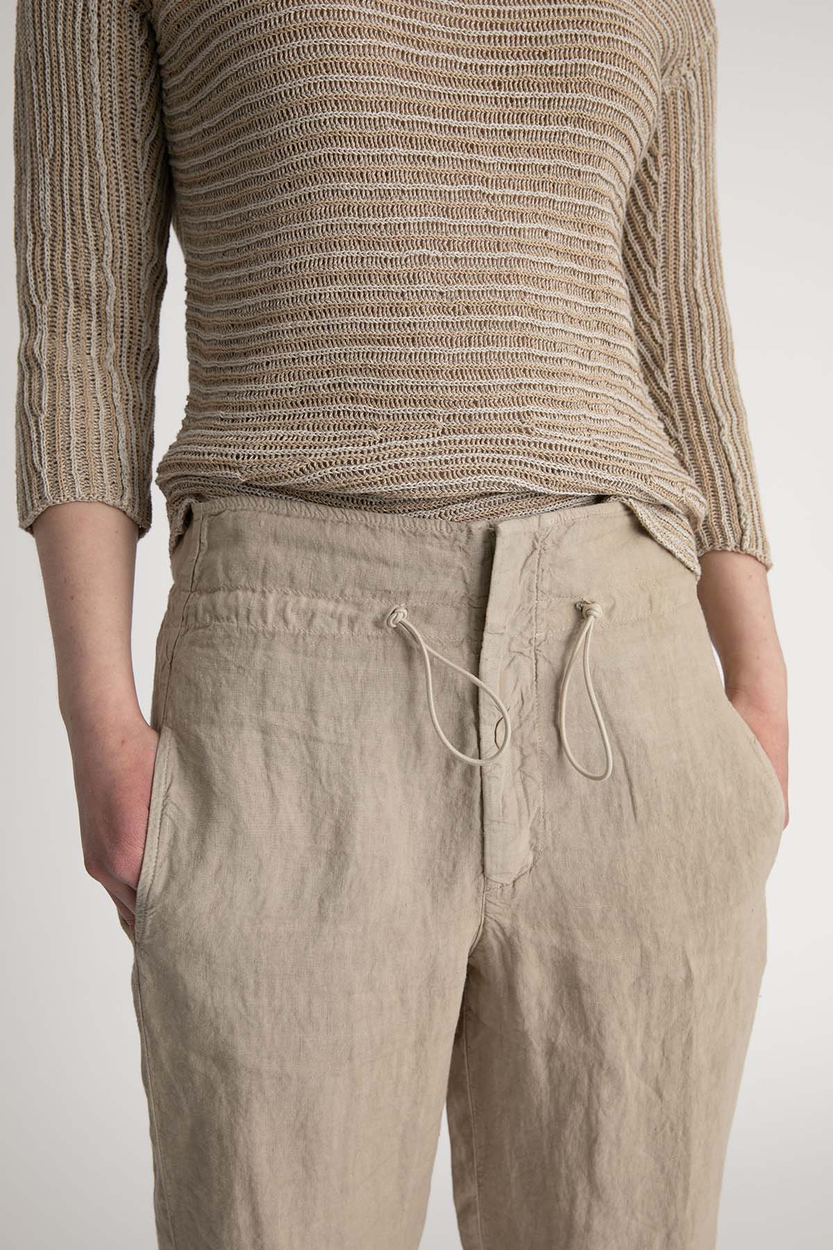 Transit Beli Lastikli Geniş Kesim Keten Pantolon-Libas Trendy Fashion Store
