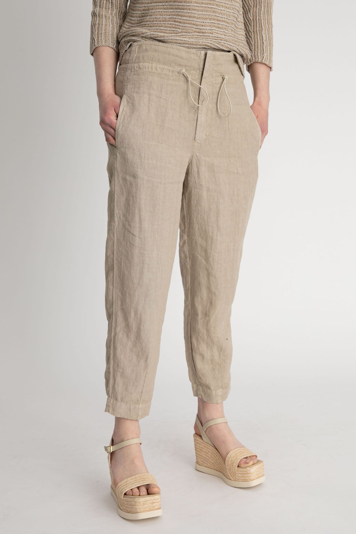 Transit Beli Lastikli Geniş Kesim Keten Pantolon-Libas Trendy Fashion Store