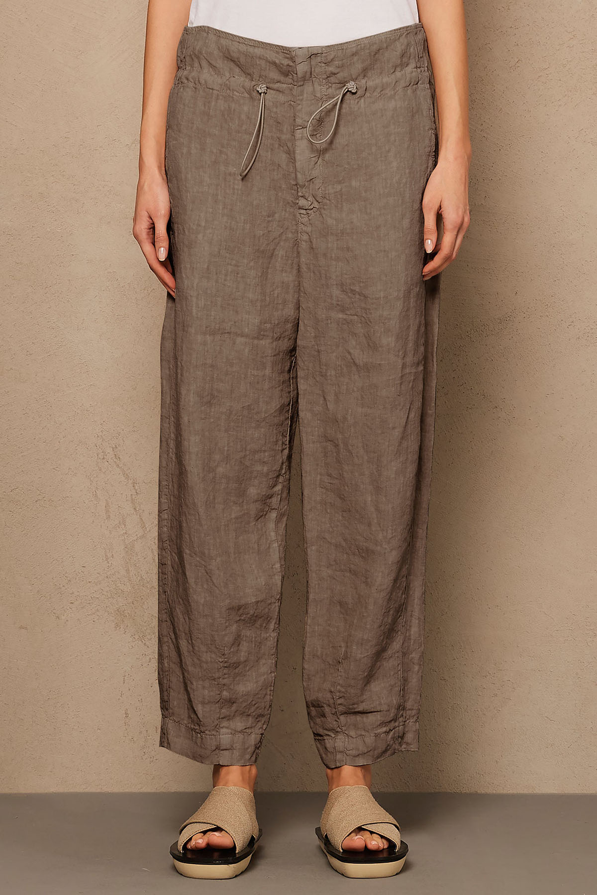 Transit Beli Lastikli Geniş Kesim Keten Pantolon-Libas Trendy Fashion Store