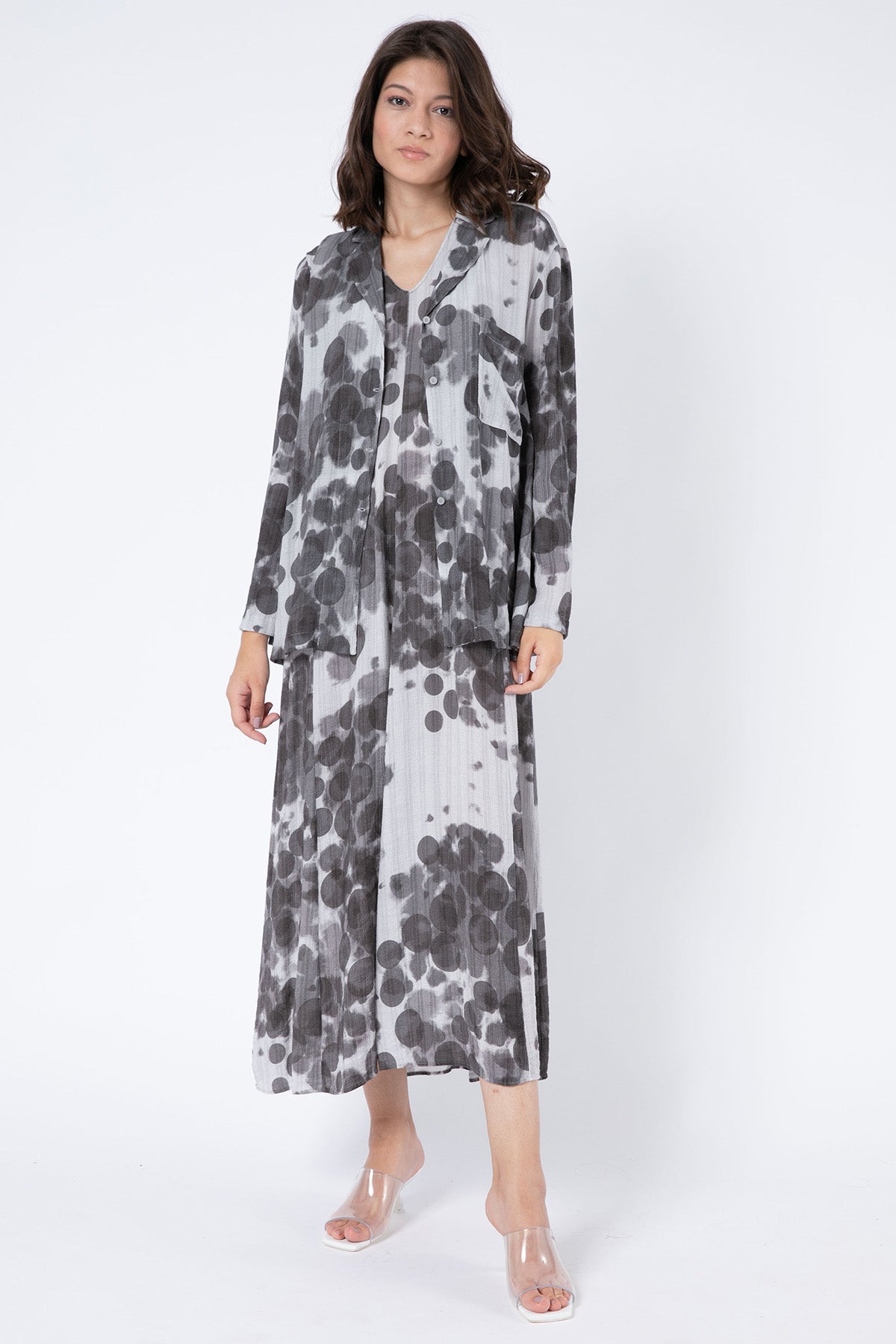 Transit Desenli Maxi Elbise-Libas Trendy Fashion Store