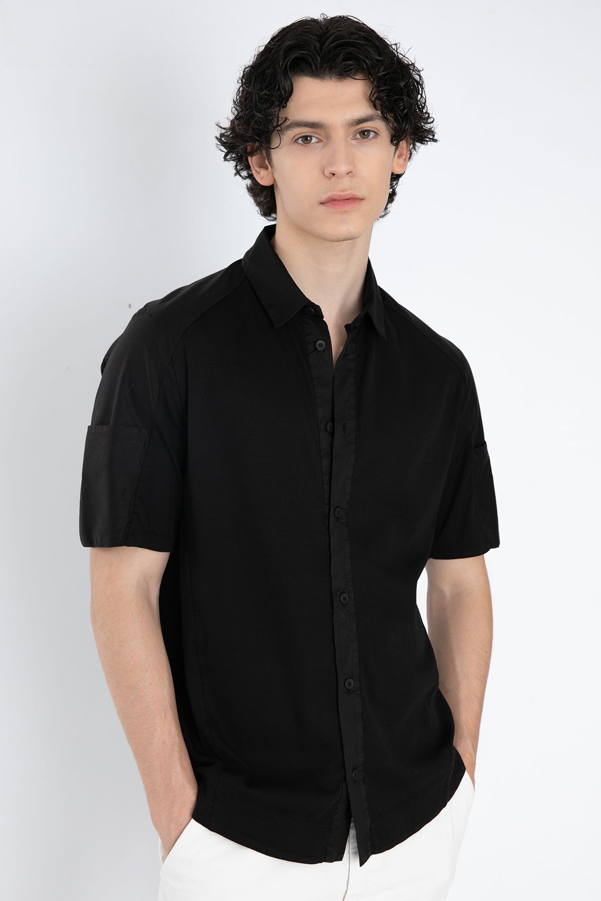 Transit Streç Kısa Kollu Gömlek