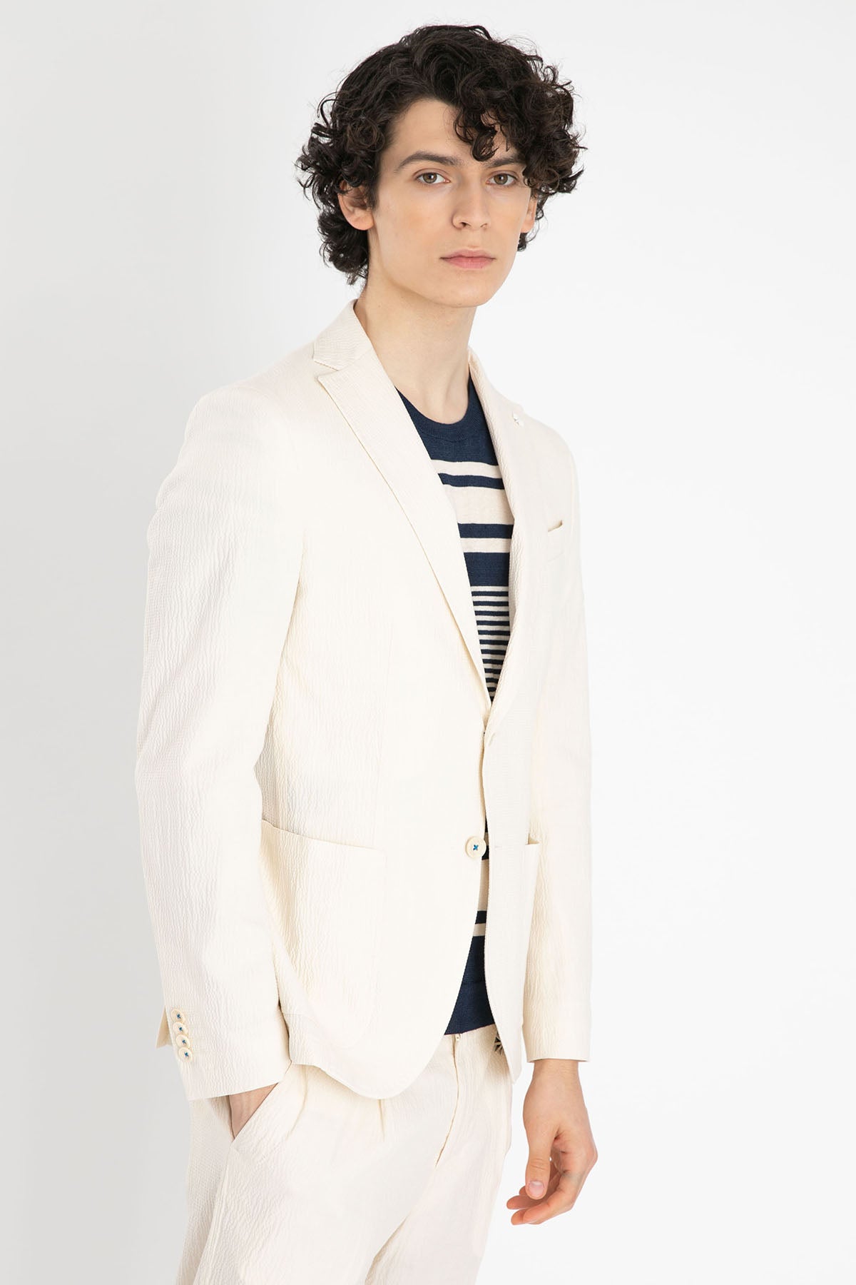 Manuel Ritz Çift Düğme Gofre Ceket-Libas Trendy Fashion Store