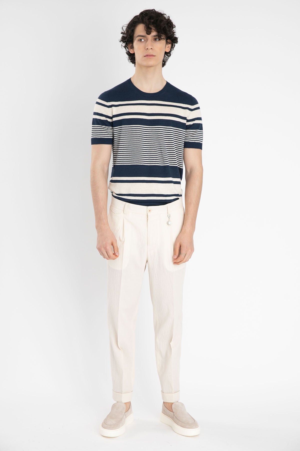 Manuel Ritz Tek Pile Duble Paça Gofre Pantolon-Libas Trendy Fashion Store