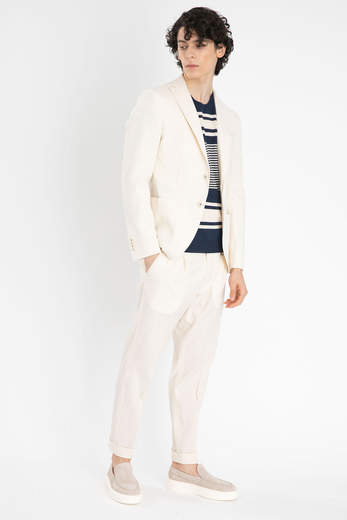 Manuel Ritz Tek Pile Duble Paça Gofre Pantolon-Libas Trendy Fashion Store