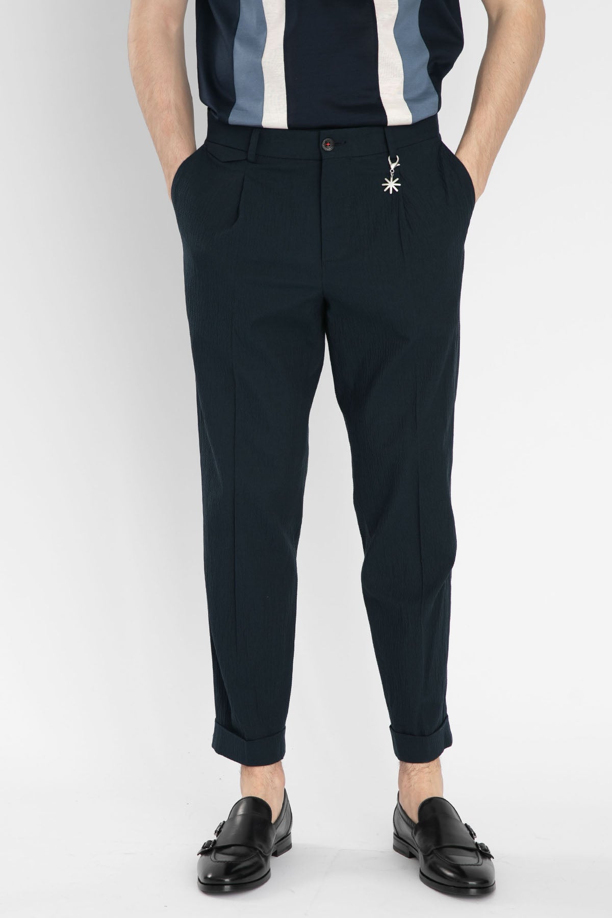 Manuel Ritz Tek Pile Duble Paça Gofre Pantolon-Libas Trendy Fashion Store