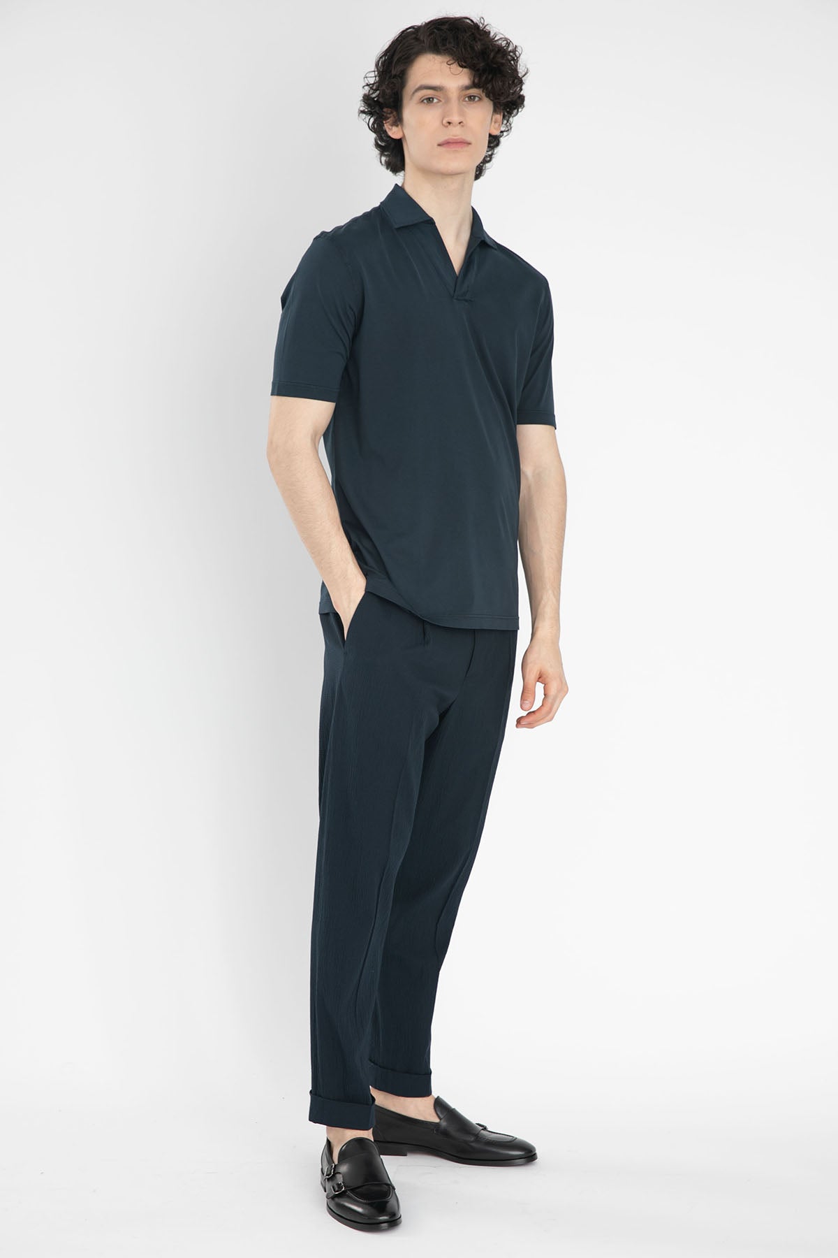 Manuel Ritz Tek Pile Duble Paça Gofre Pantolon-Libas Trendy Fashion Store