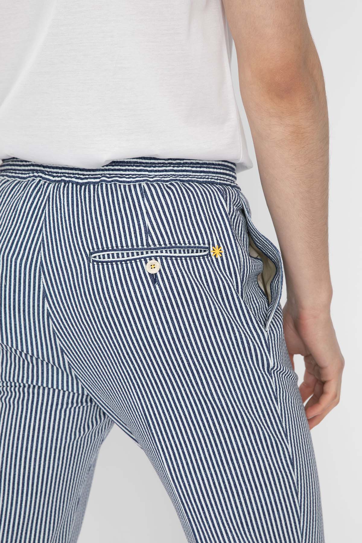 Manuel Ritz Beli Lastikli Çizgili Pantolon-Libas Trendy Fashion Store