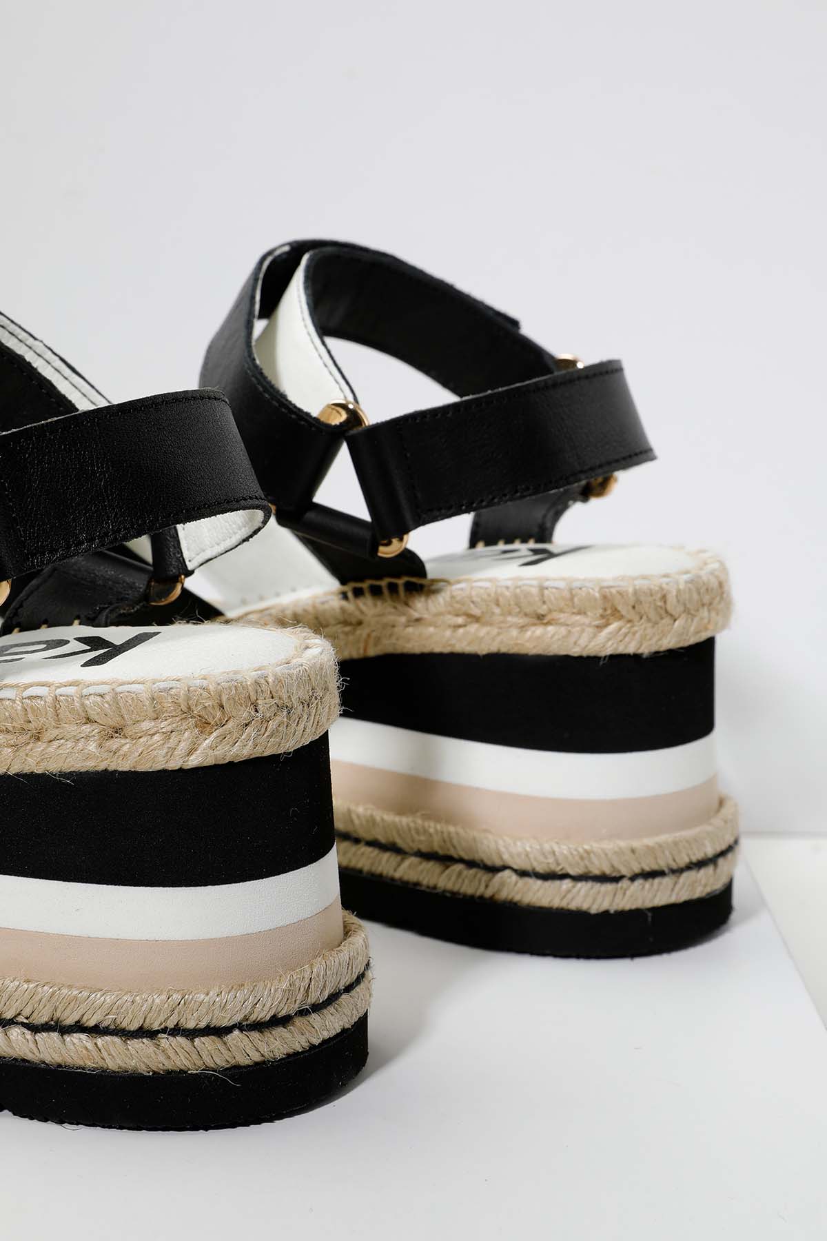 Kanna Küt Burun Dolgu Topuk Deri Sandalet-Libas Trendy Fashion Store