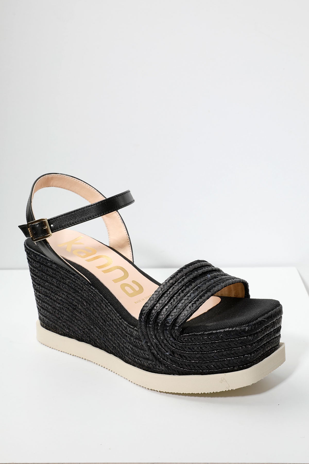 Kanna Küt Burun Dolgu Topuk Hasır Sandalet-Libas Trendy Fashion Store