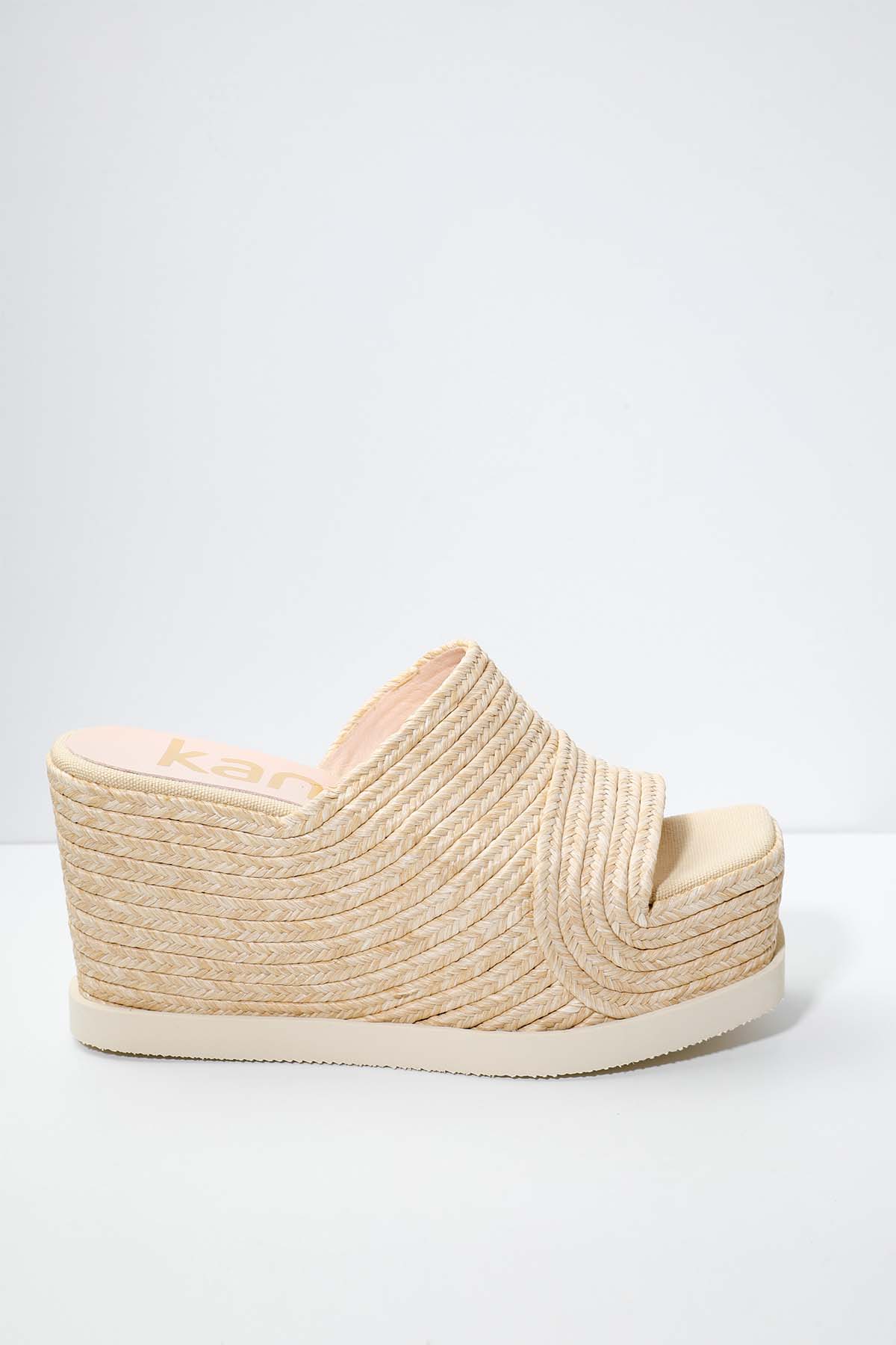 Kanna Platform Tabanlı Hasır Terlik-Libas Trendy Fashion Store