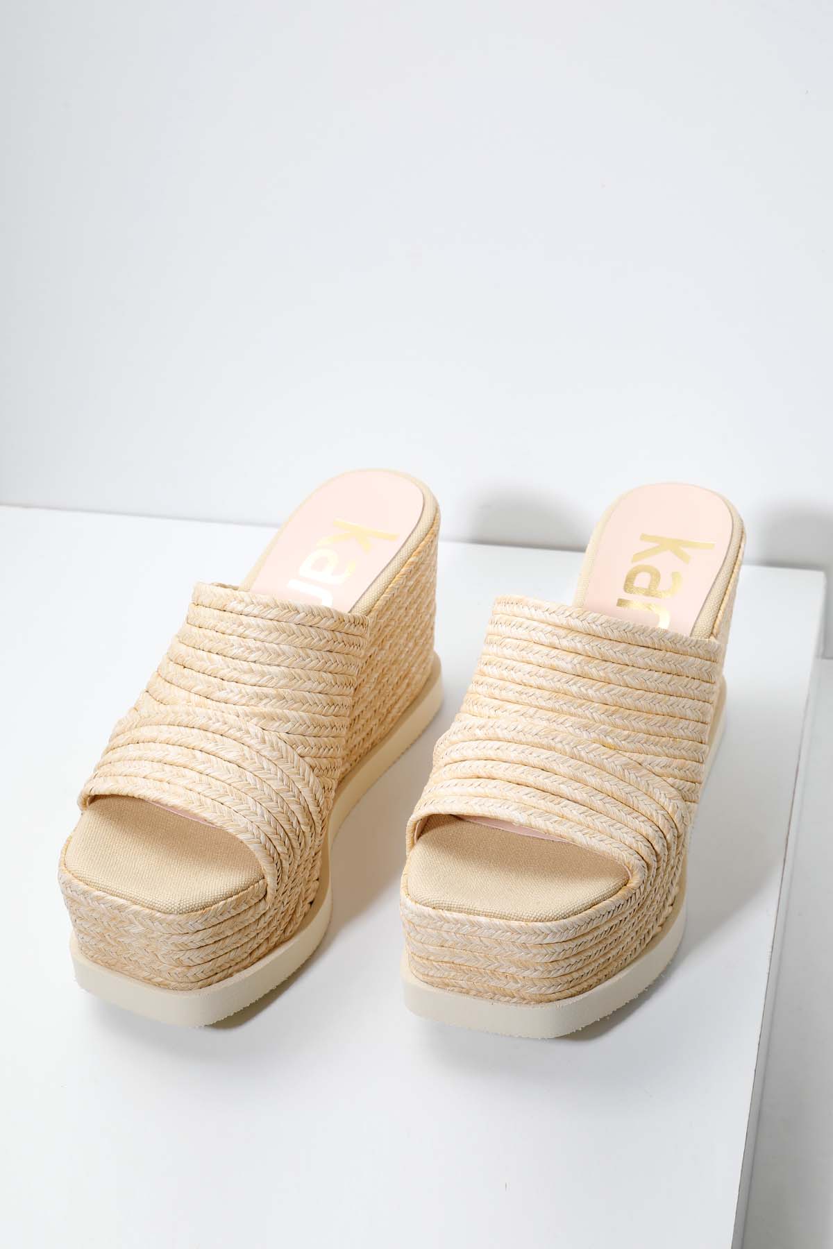 Kanna Platform Tabanlı Hasır Terlik-Libas Trendy Fashion Store