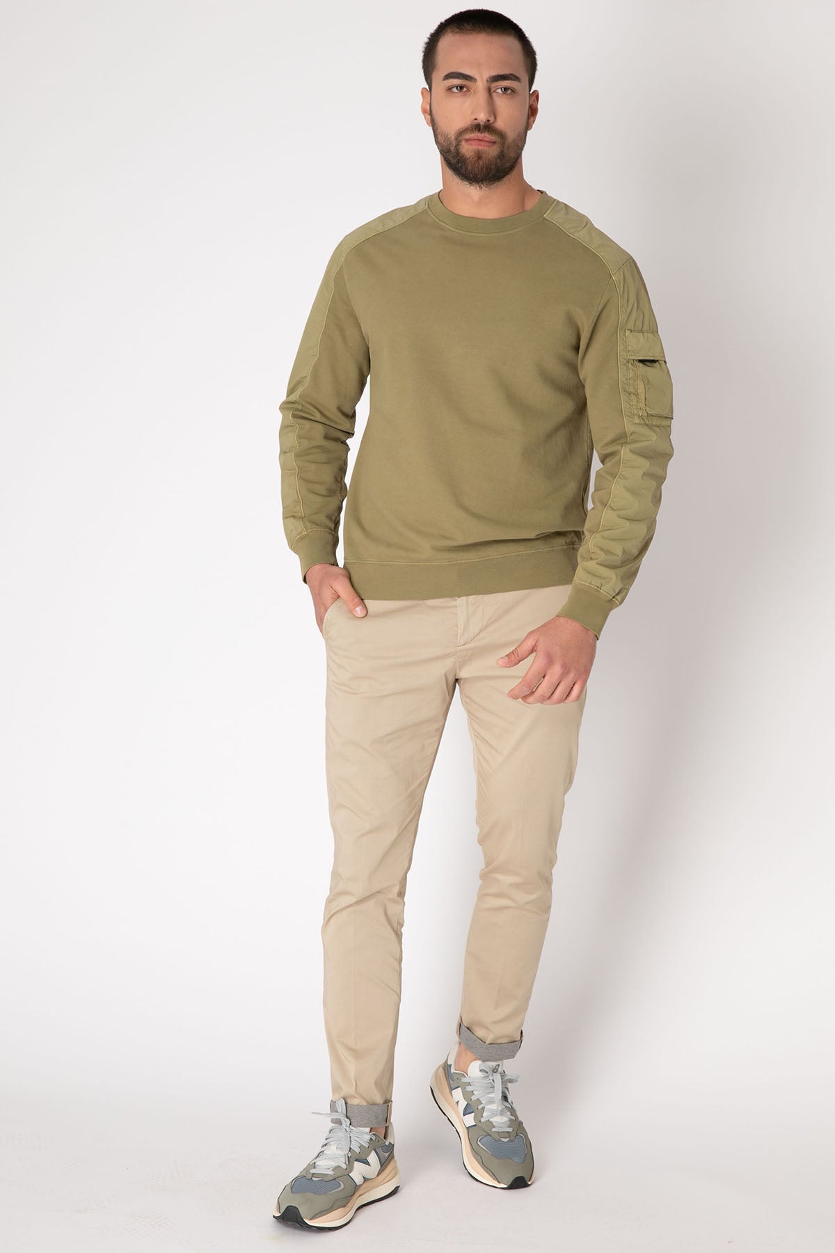 Dondup Cep Detaylı Yuvarlak Yaka Sweatshirt-Libas Trendy Fashion Store
