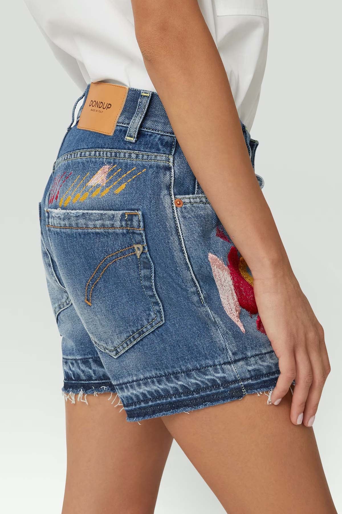 Dondup Gea Düşük Bel Nakış Detaylı Jean Şort-Libas Trendy Fashion Store