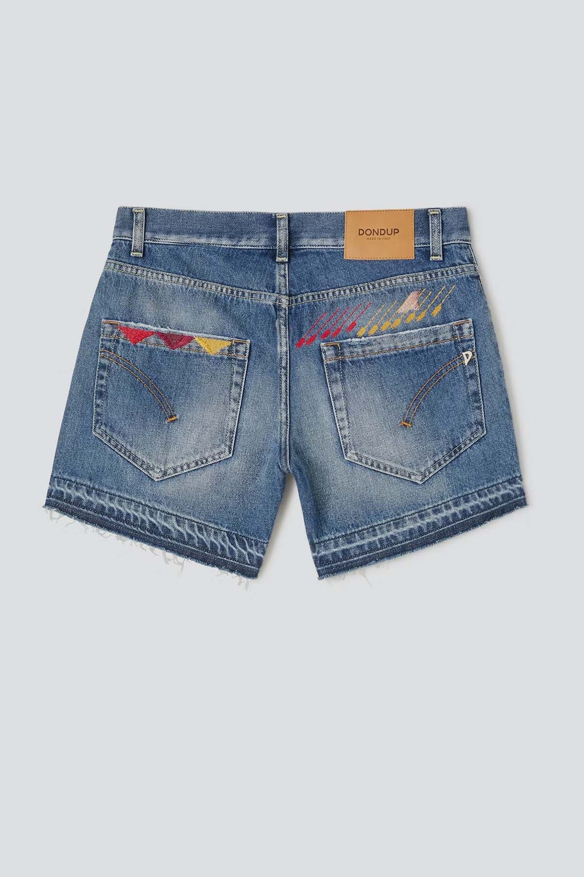 Dondup Gea Düşük Bel Nakış Detaylı Jean Şort-Libas Trendy Fashion Store