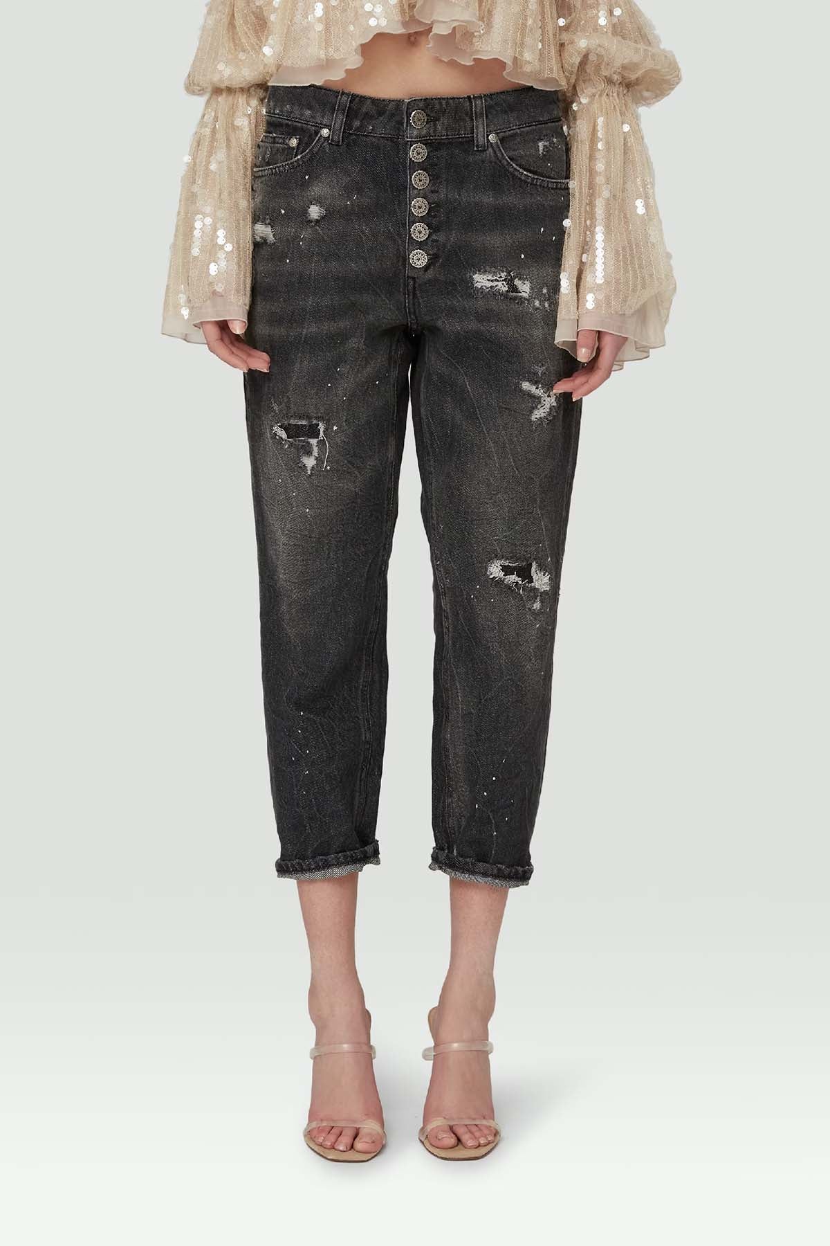 Dondup Koons Düğme Detaylı Loose Fit Jeans-Libas Trendy Fashion Store