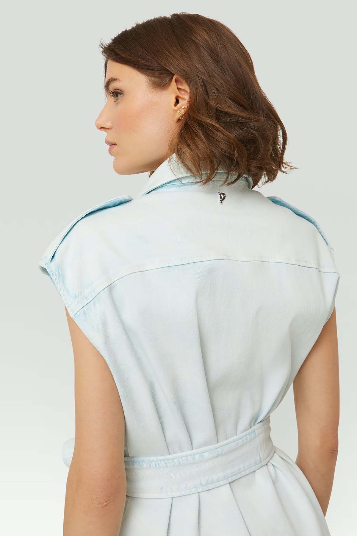 Dondup Belden Kuşaklı Mini Denim Elbise-Libas Trendy Fashion Store