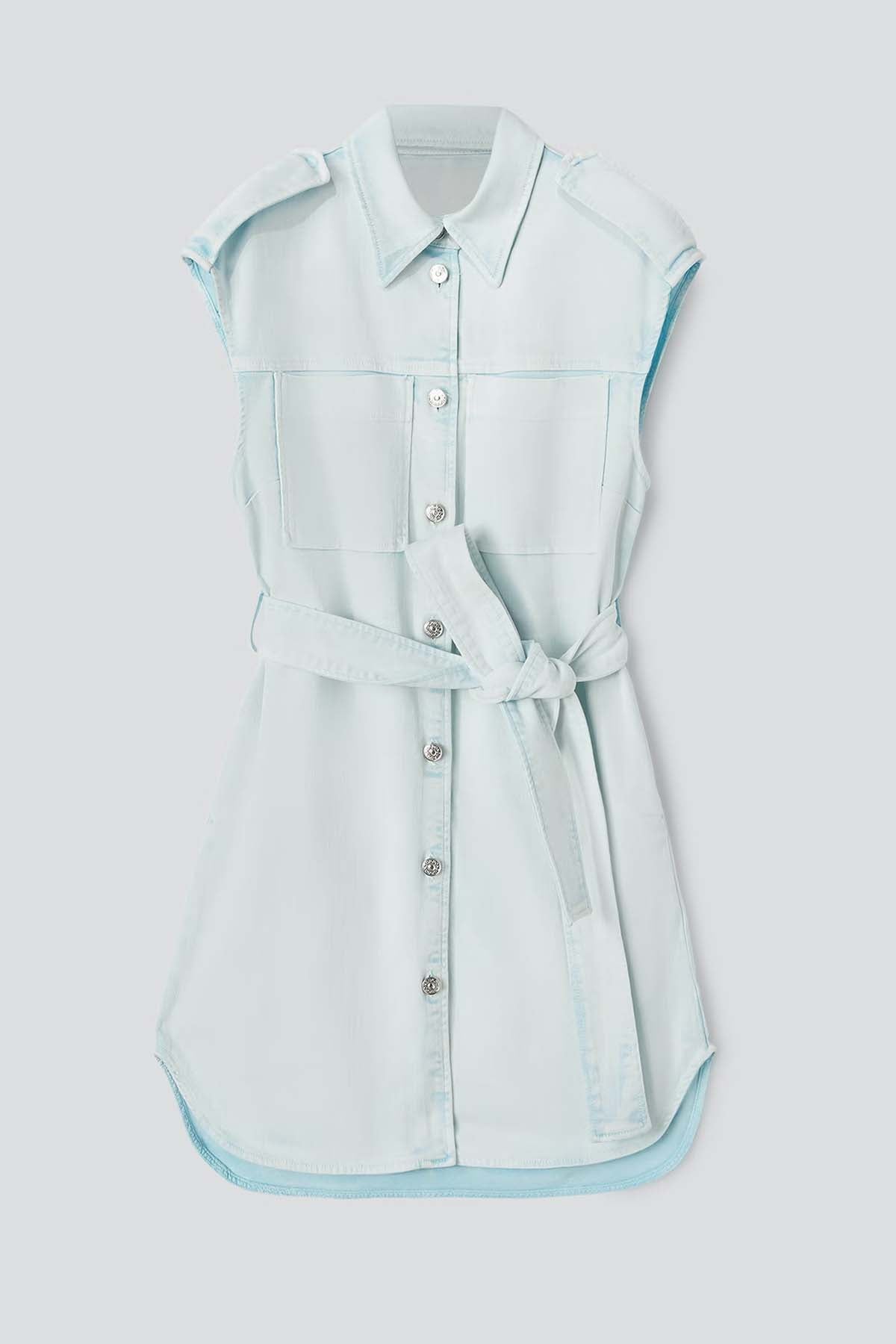 Dondup Belden Kuşaklı Mini Denim Elbise-Libas Trendy Fashion Store