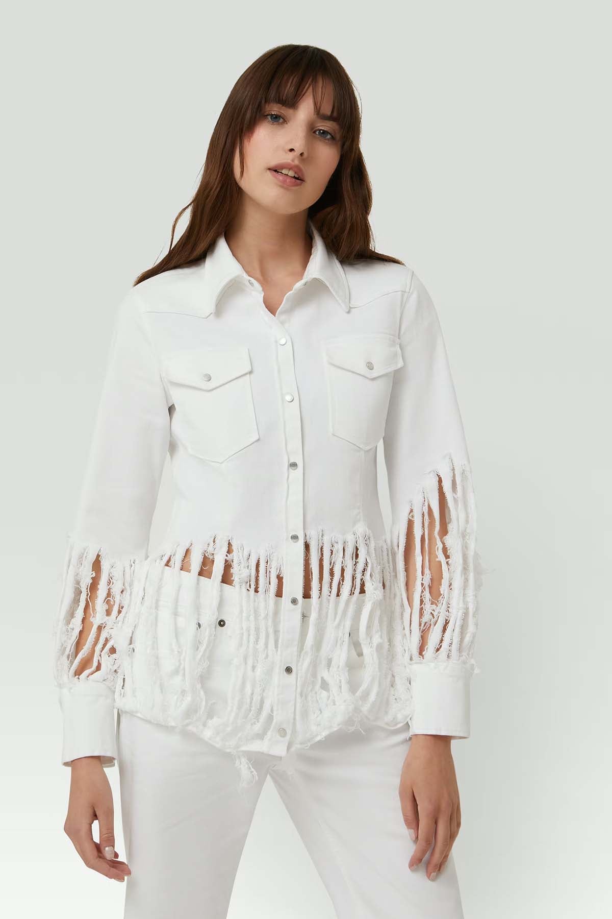 Dondup Yırtık Detaylı Gömlek Ceket-Libas Trendy Fashion Store