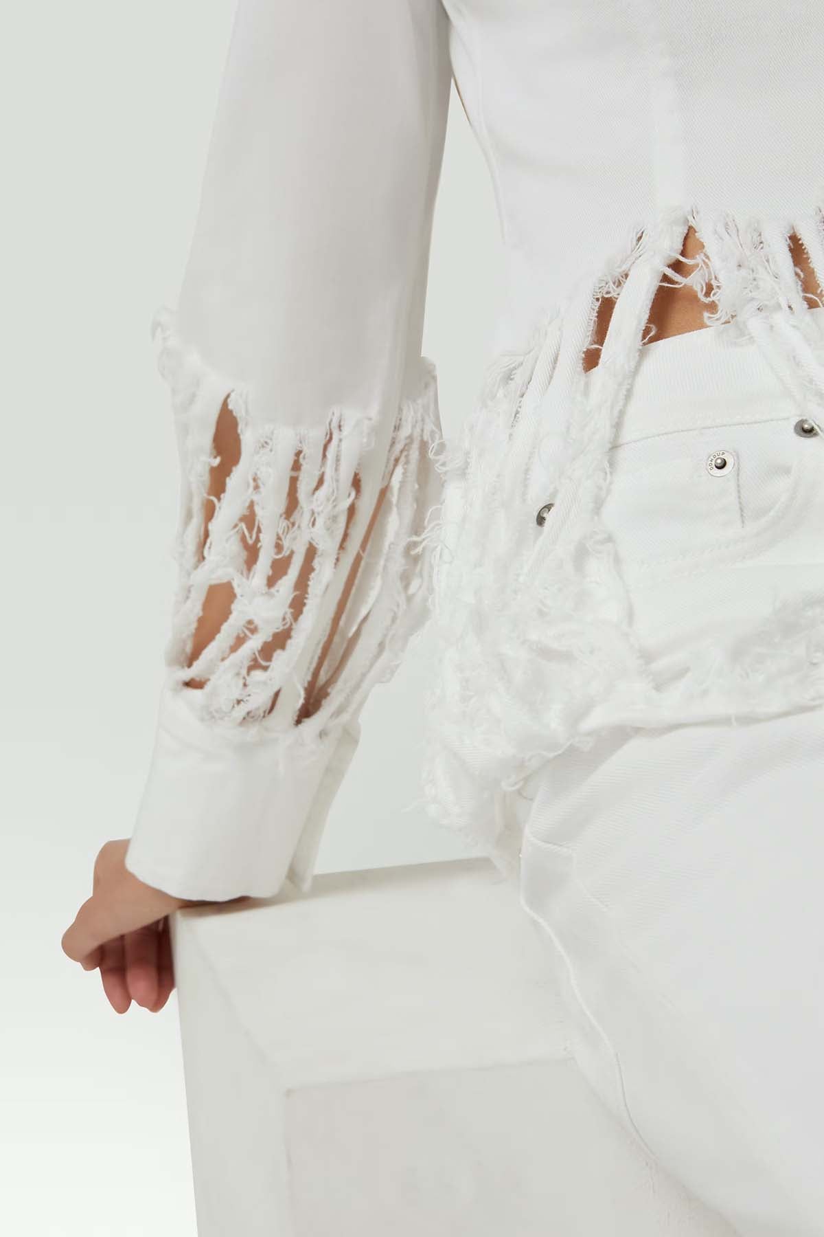 Dondup Yırtık Detaylı Gömlek Ceket-Libas Trendy Fashion Store