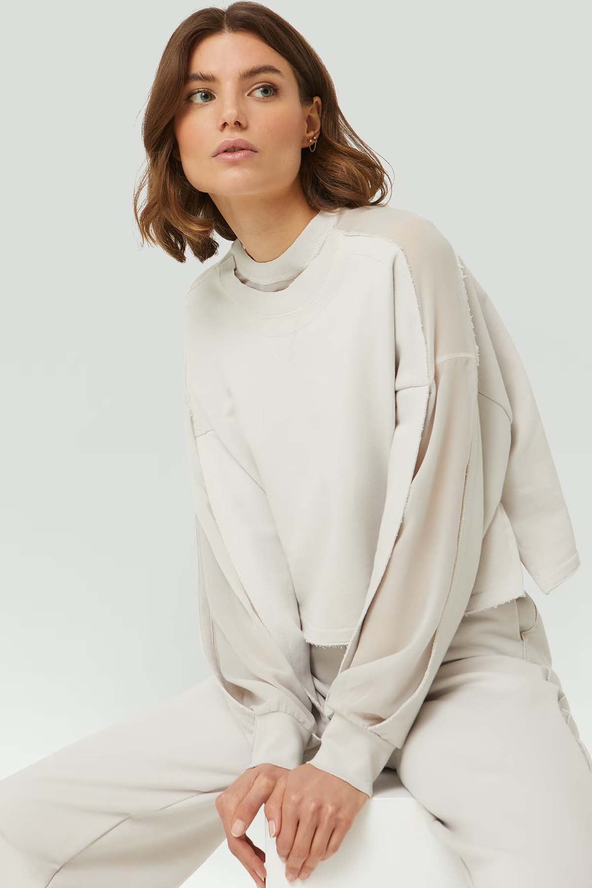 Dondup Geniş Kesim İpek Detaylı Sweatshirt-Libas Trendy Fashion Store