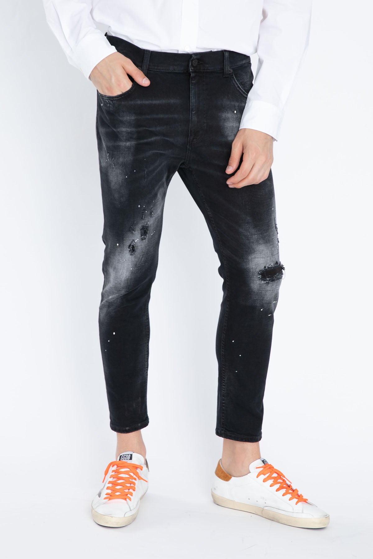 Dondup Alex Super Skinny Fit Yıkamalı Streç Jeans-Libas Trendy Fashion Store
