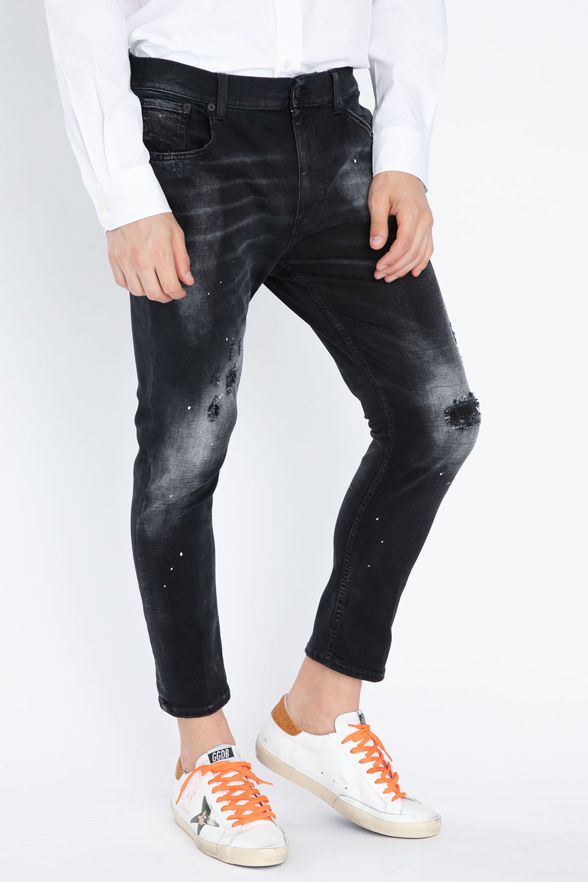 Dondup Alex Super Skinny Fit Yıkamalı Streç Jeans-Libas Trendy Fashion Store