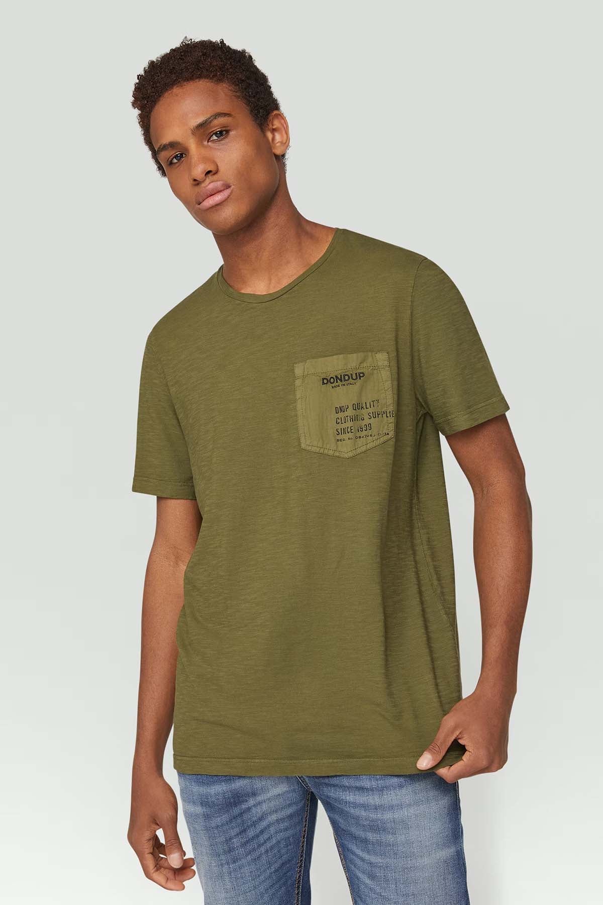 Dondup Yuvarlak Yaka Cep Detaylı Logolu T-shirt-Libas Trendy Fashion Store