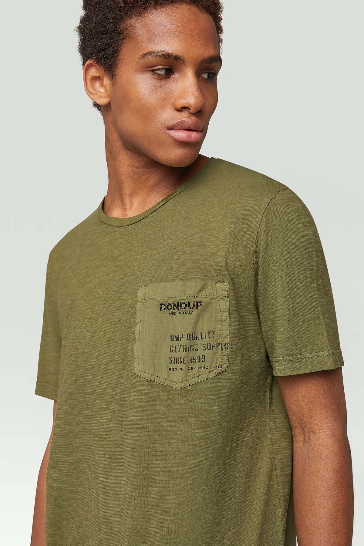 Dondup Yuvarlak Yaka Cep Detaylı Logolu T-shirt-Libas Trendy Fashion Store