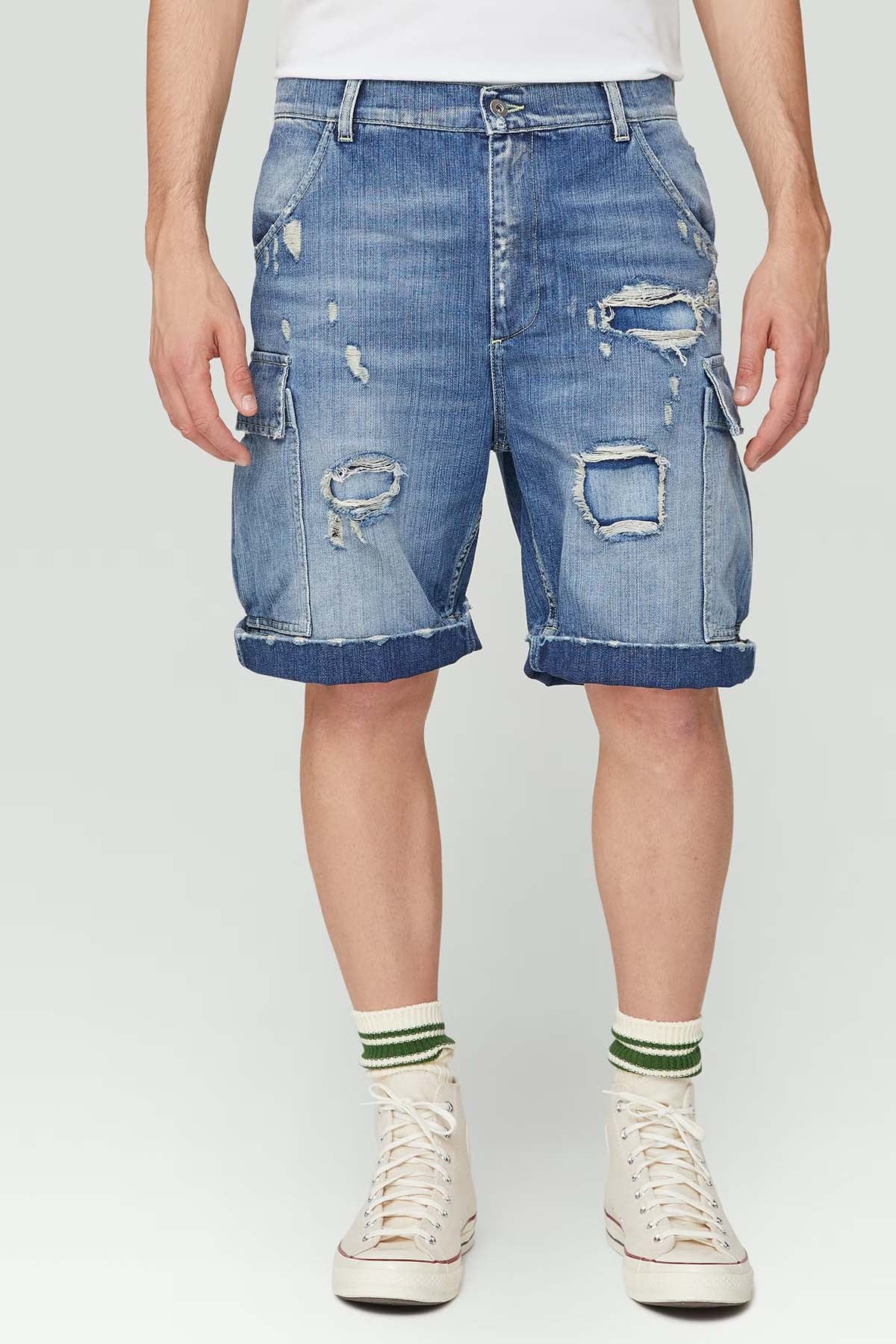 Dondup Raul Loose Fit Yırtık Detaylı Jean Şort-Libas Trendy Fashion Store