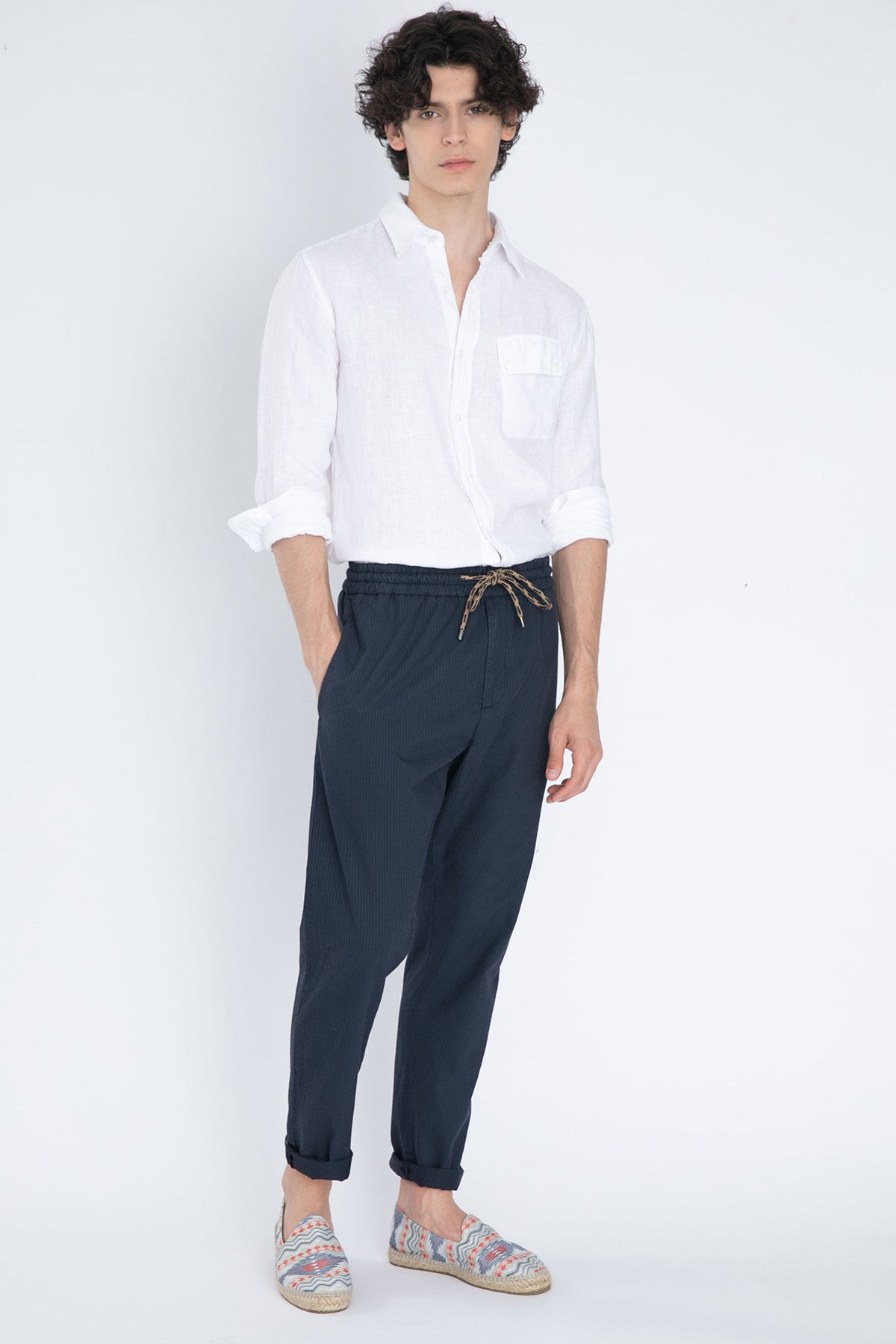 Dondup Beli Lastikli Çizgili Pantolon-Libas Trendy Fashion Store