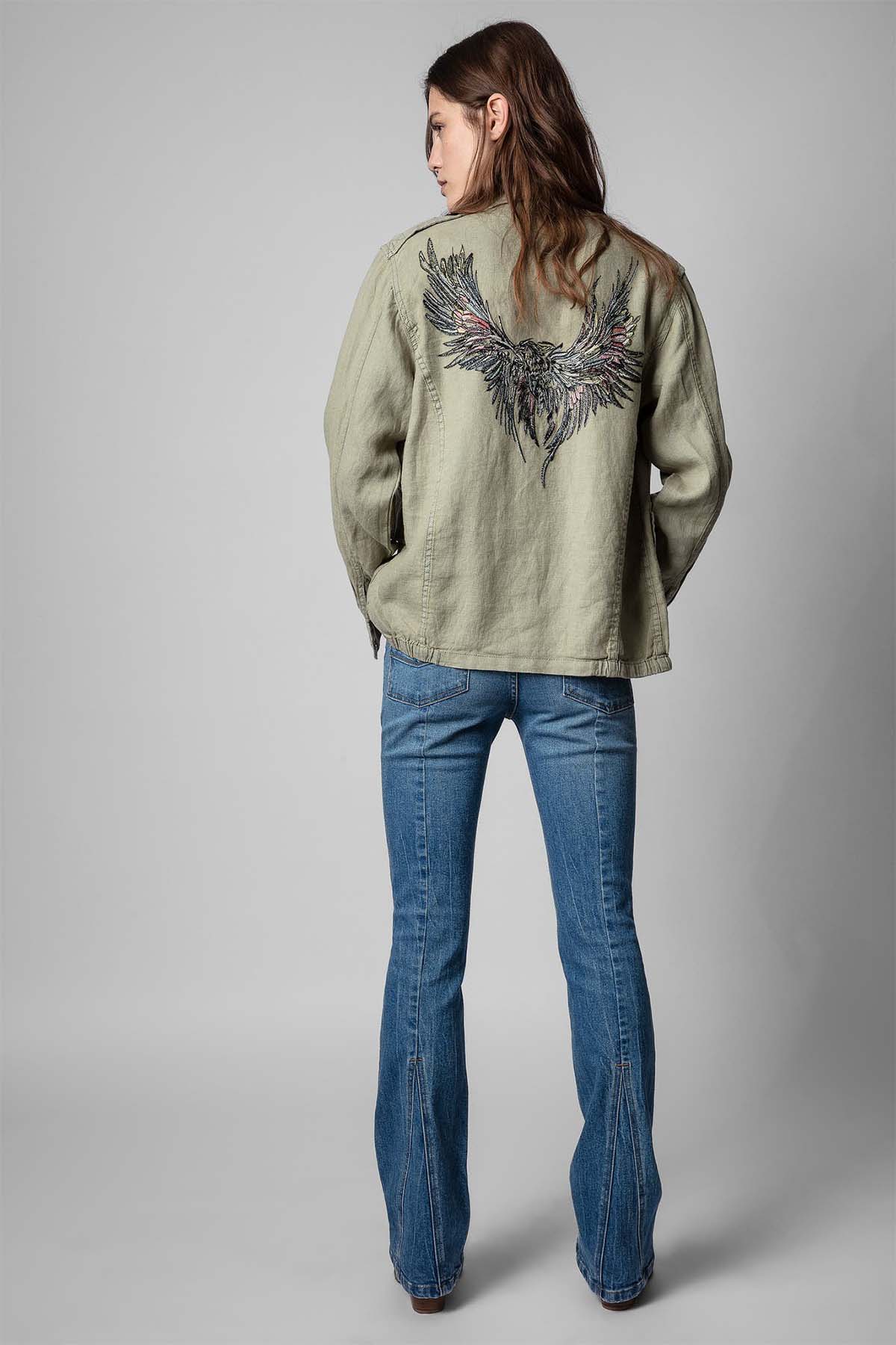 Zadig & Voltaire Sırtta Nakış Logolu Keten Ceket-Libas Trendy Fashion Store