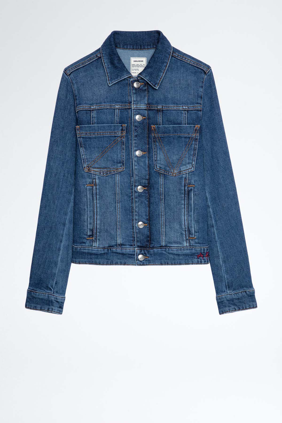 Zadig & Voltaire Sırtta Nakış Logolu Denim Ceket-Libas Trendy Fashion Store