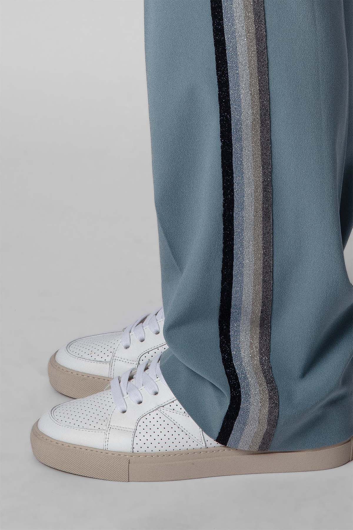 Zadig & Voltaire Beli Lastikli Şeritli Pantolon-Libas Trendy Fashion Store