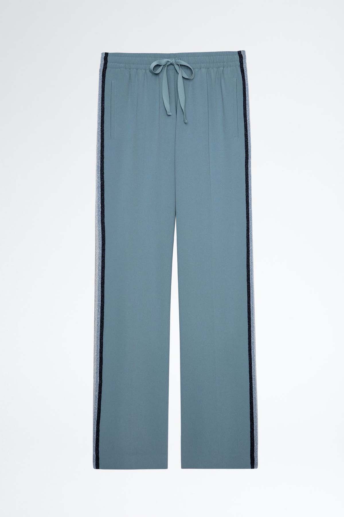 Zadig & Voltaire Beli Lastikli Şeritli Pantolon-Libas Trendy Fashion Store