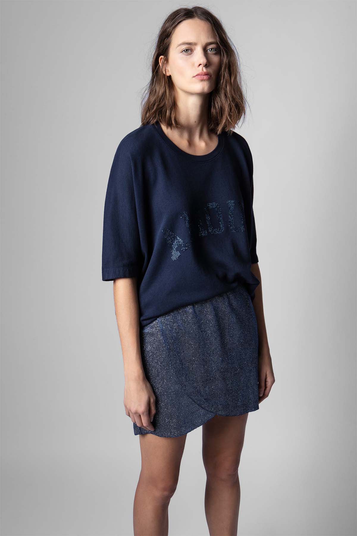 Zadig & Voltaire Geniş Kesim Logolu İnce Sweatshirt T-shirt-Libas Trendy Fashion Store