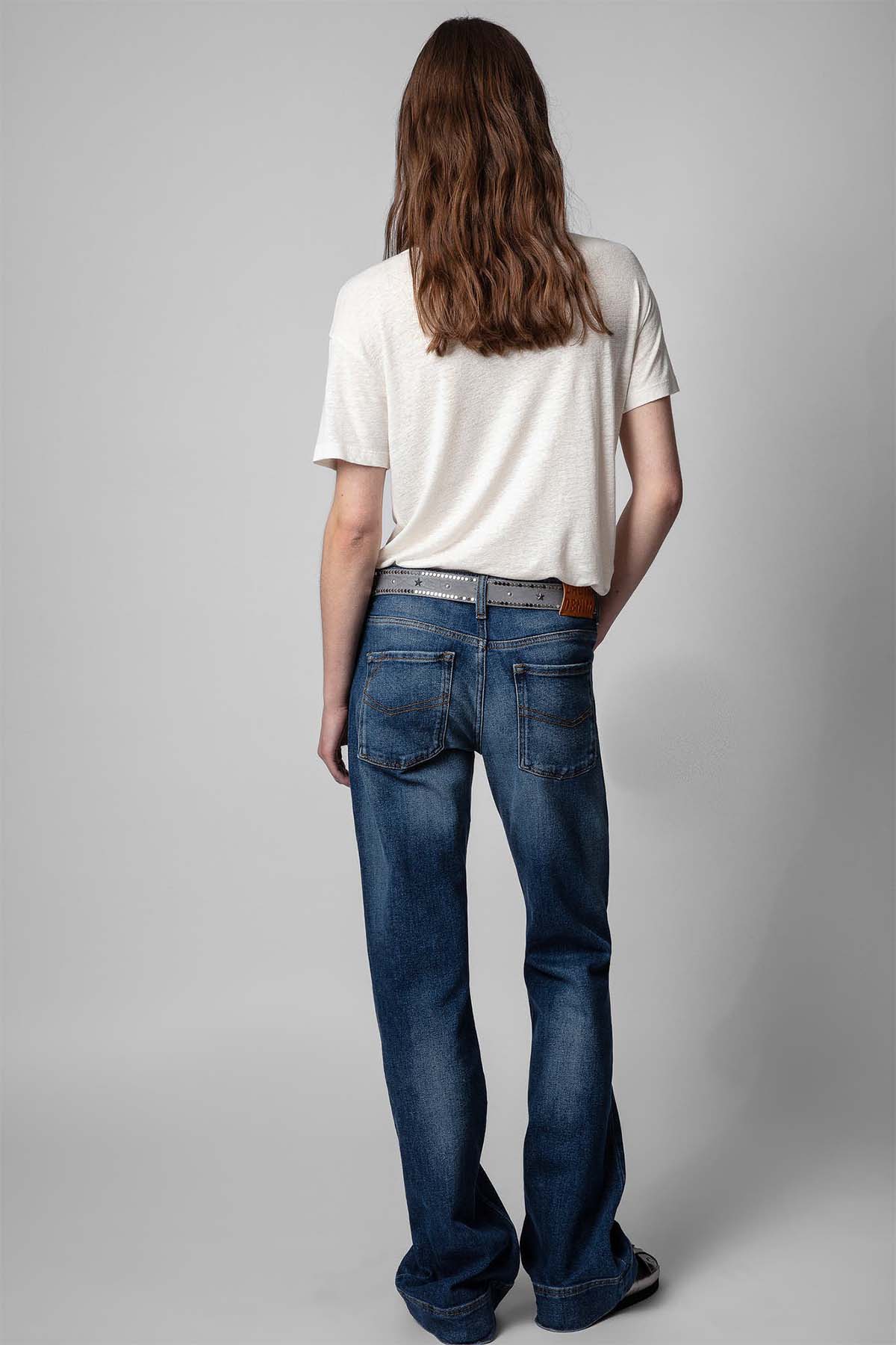 Zadig & Voltaire Keten Karışımlı Taş Aksesuarlı T-shirt-Libas Trendy Fashion Store