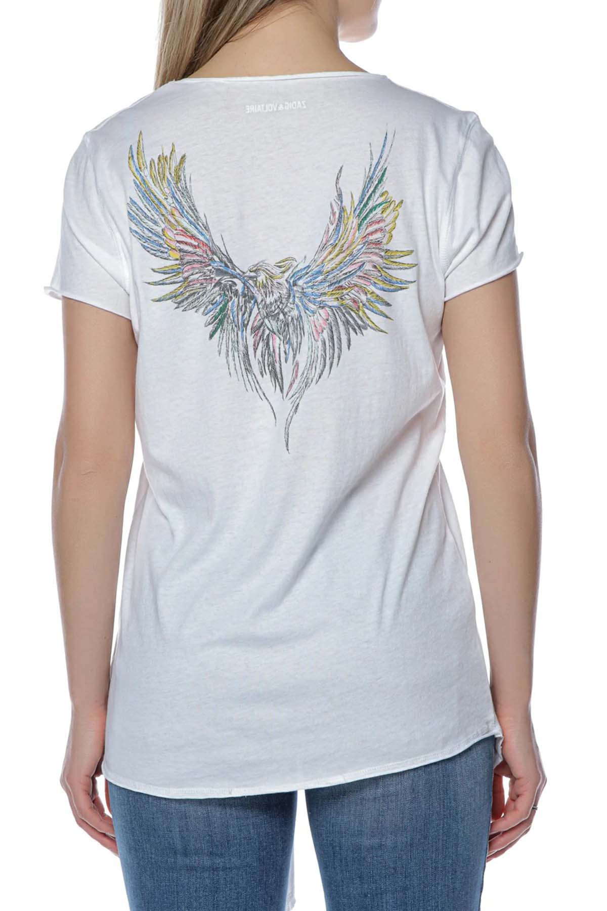 Zadig & Voltaire Etek Ucu Bağlamalı Sırtta Logo Baskılı T-shirt-Libas Trendy Fashion Store