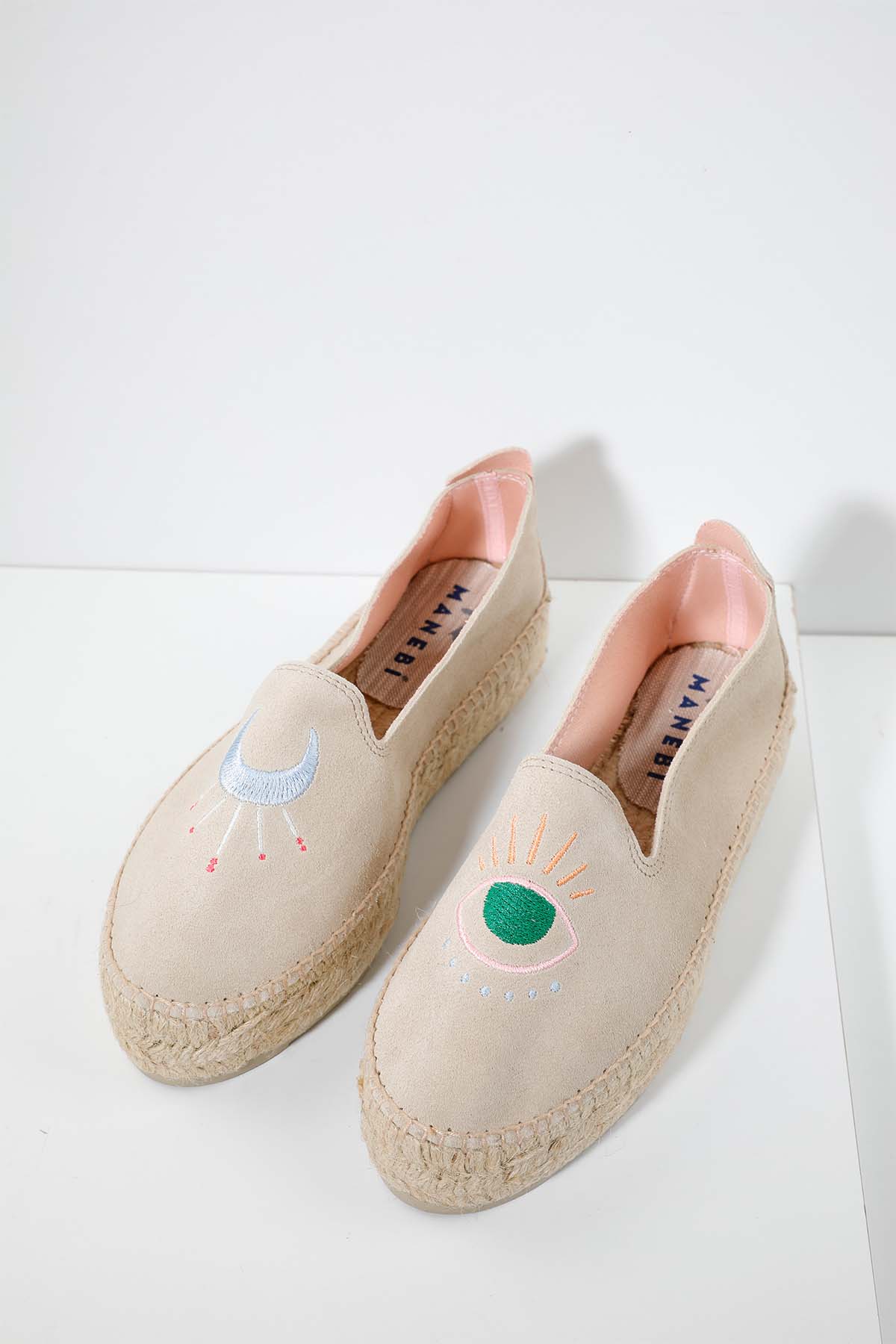 Manebi Palm Springs Nakış Desenli Süet Espadril-Libas Trendy Fashion Store