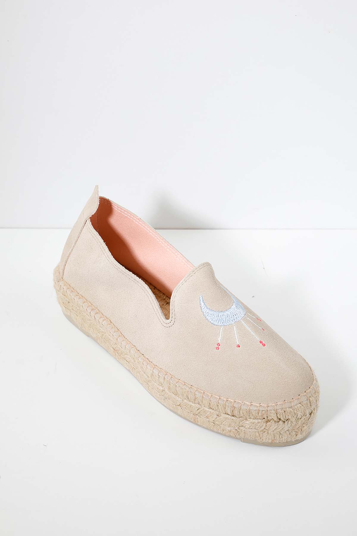 Manebi Palm Springs Nakış Desenli Süet Espadril-Libas Trendy Fashion Store