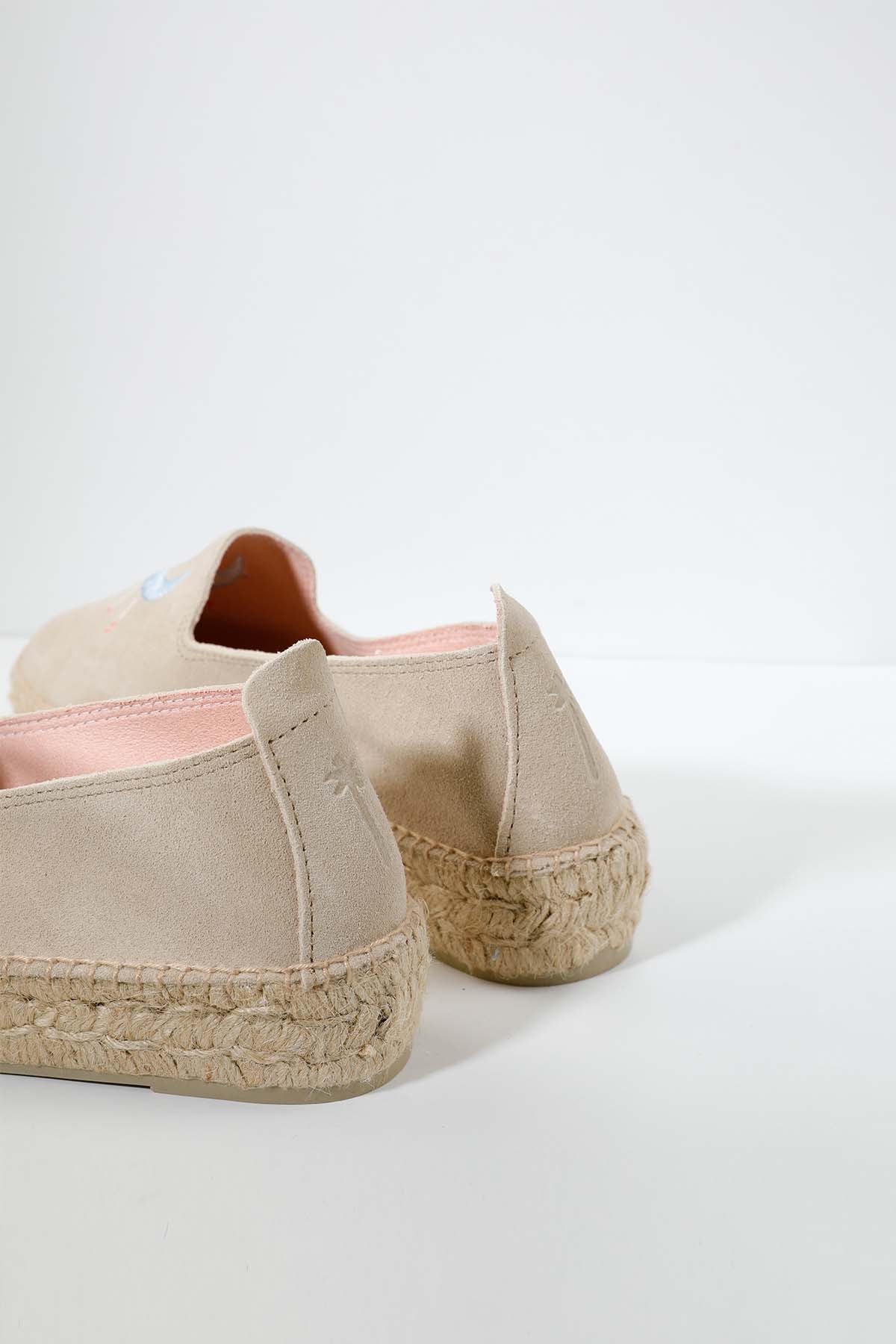 Manebi Palm Springs Nakış Desenli Süet Espadril-Libas Trendy Fashion Store