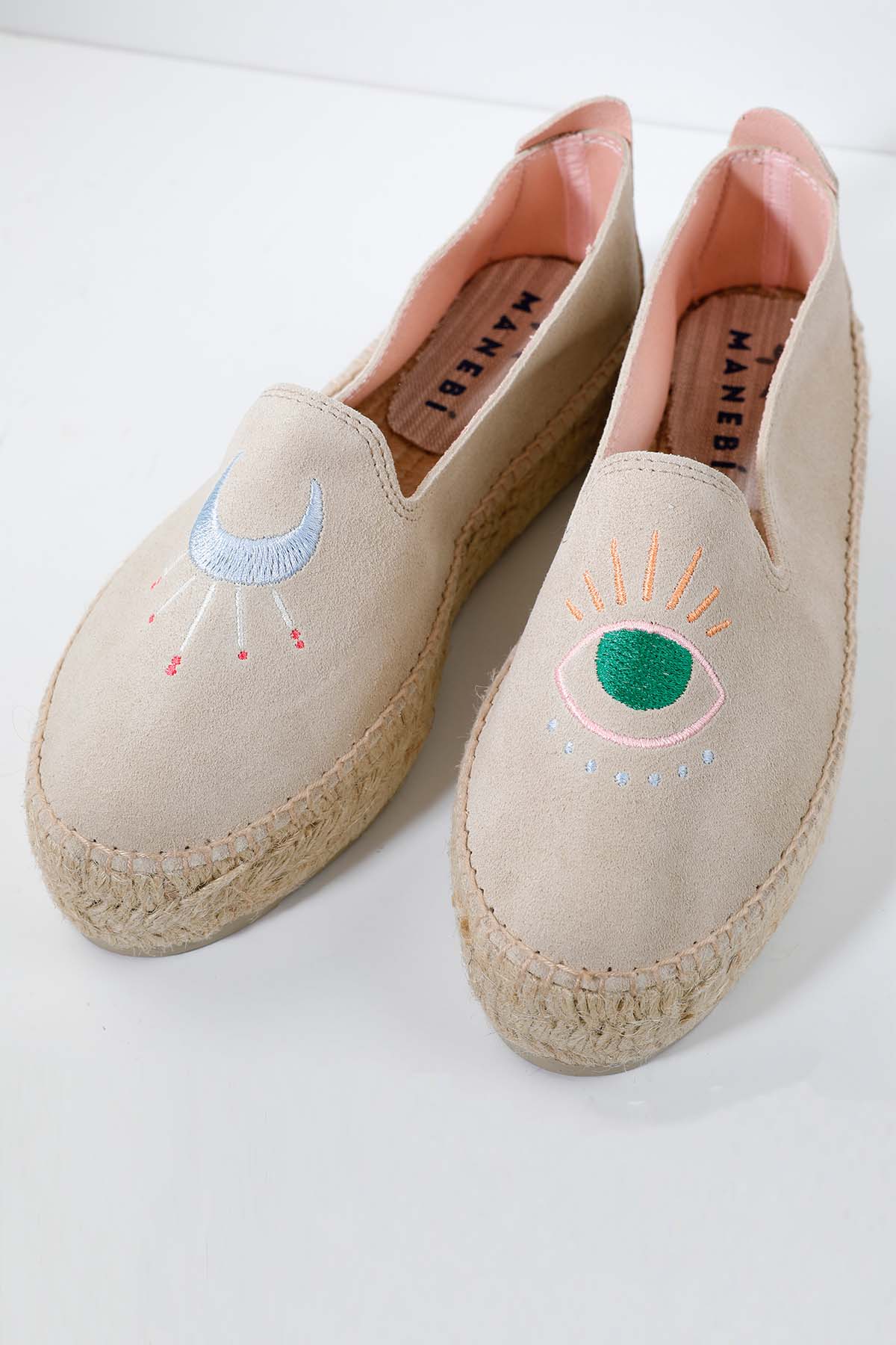 Manebi Palm Springs Nakış Desenli Süet Espadril-Libas Trendy Fashion Store