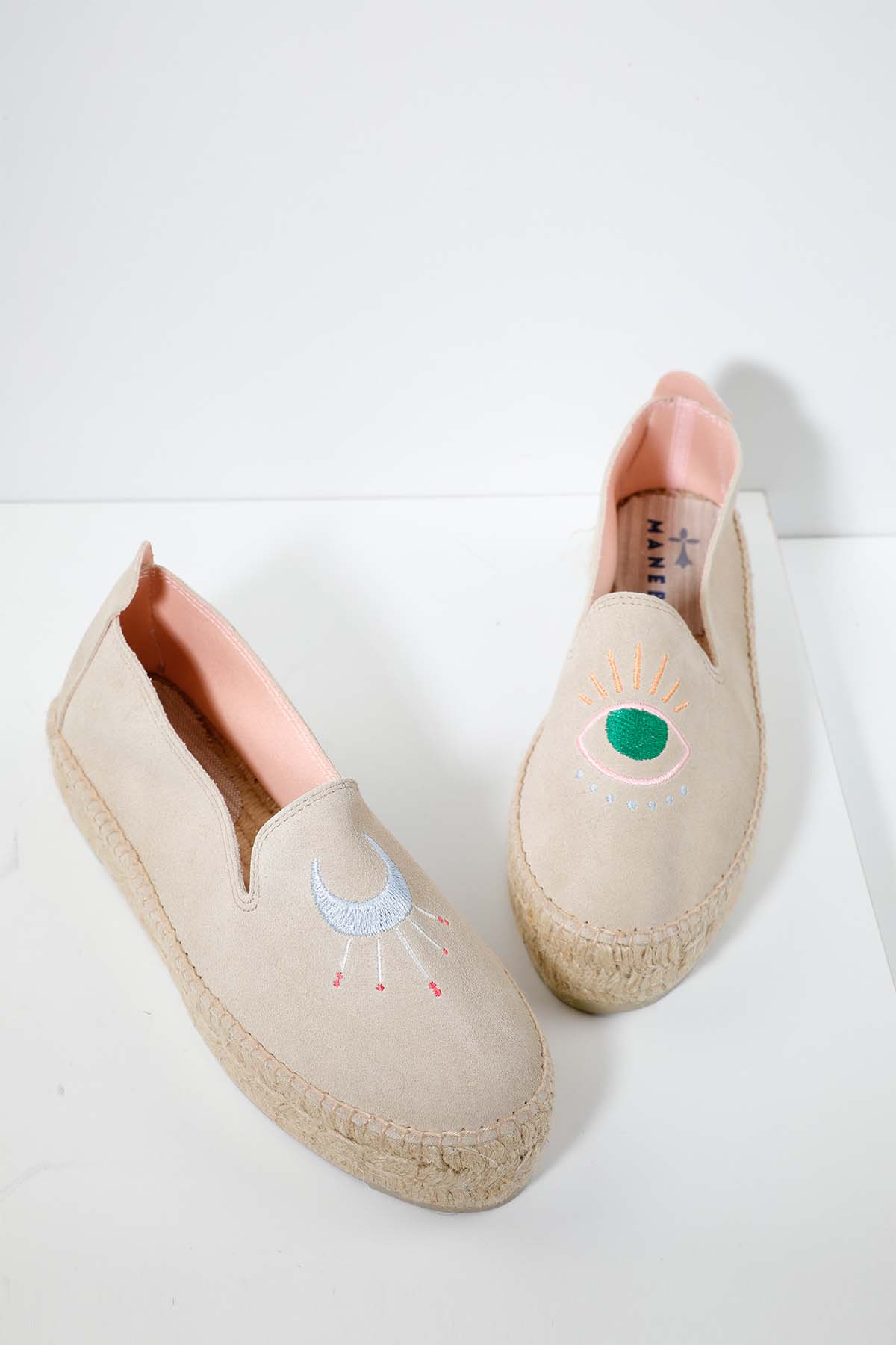 Manebi Palm Springs Nakış Desenli Süet Espadril-Libas Trendy Fashion Store