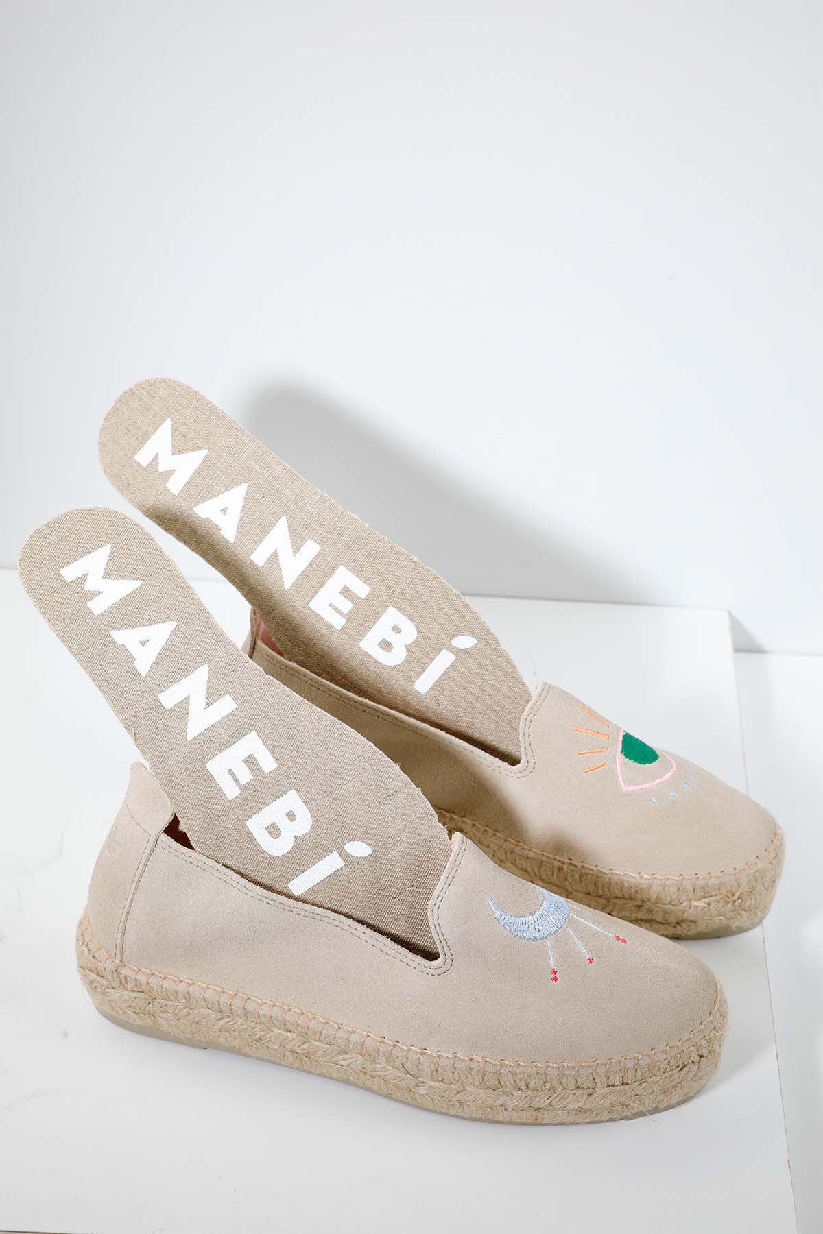 Manebi Palm Springs Nakış Desenli Süet Espadril-Libas Trendy Fashion Store