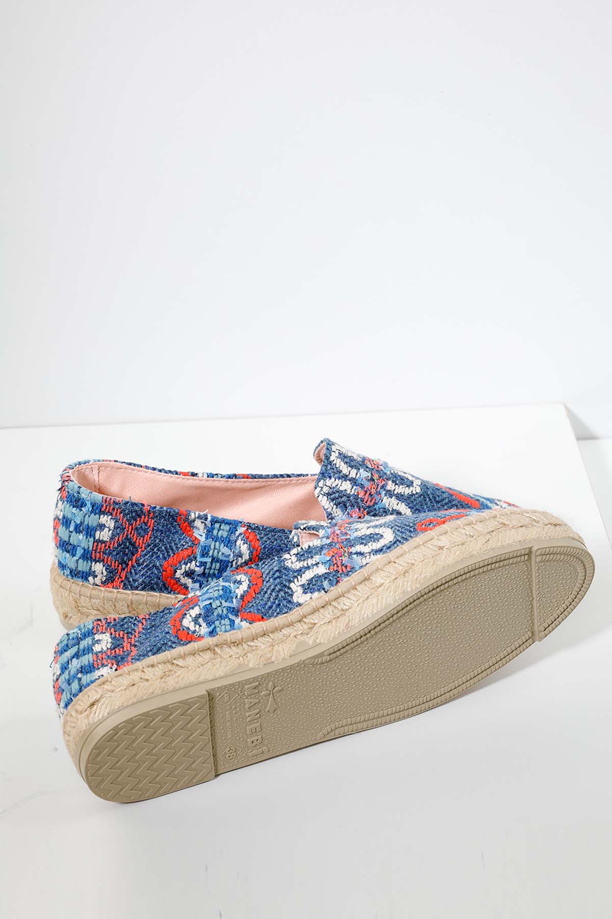 Manebi San Francisco Renkli Desenli Espadril-Libas Trendy Fashion Store