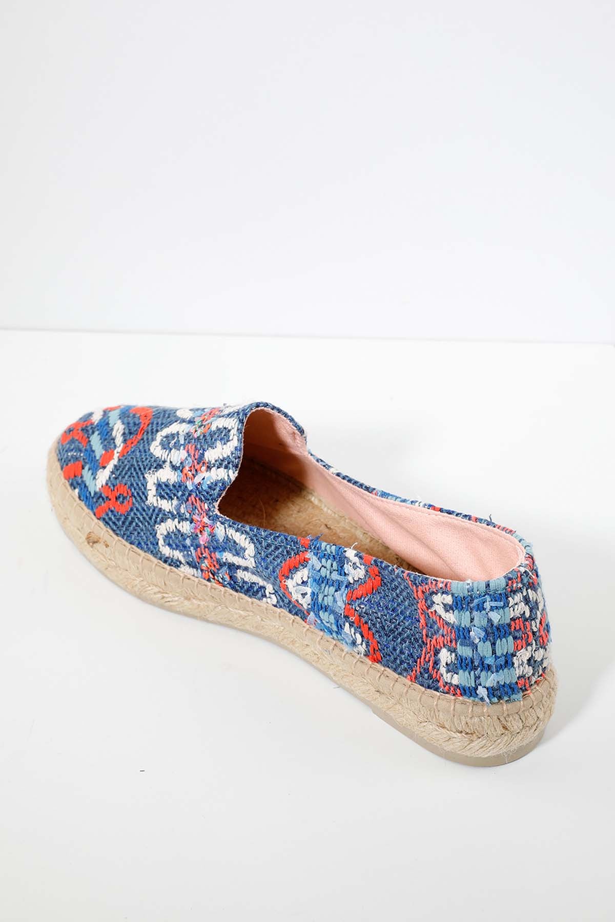 Manebi San Francisco Renkli Desenli Espadril-Libas Trendy Fashion Store