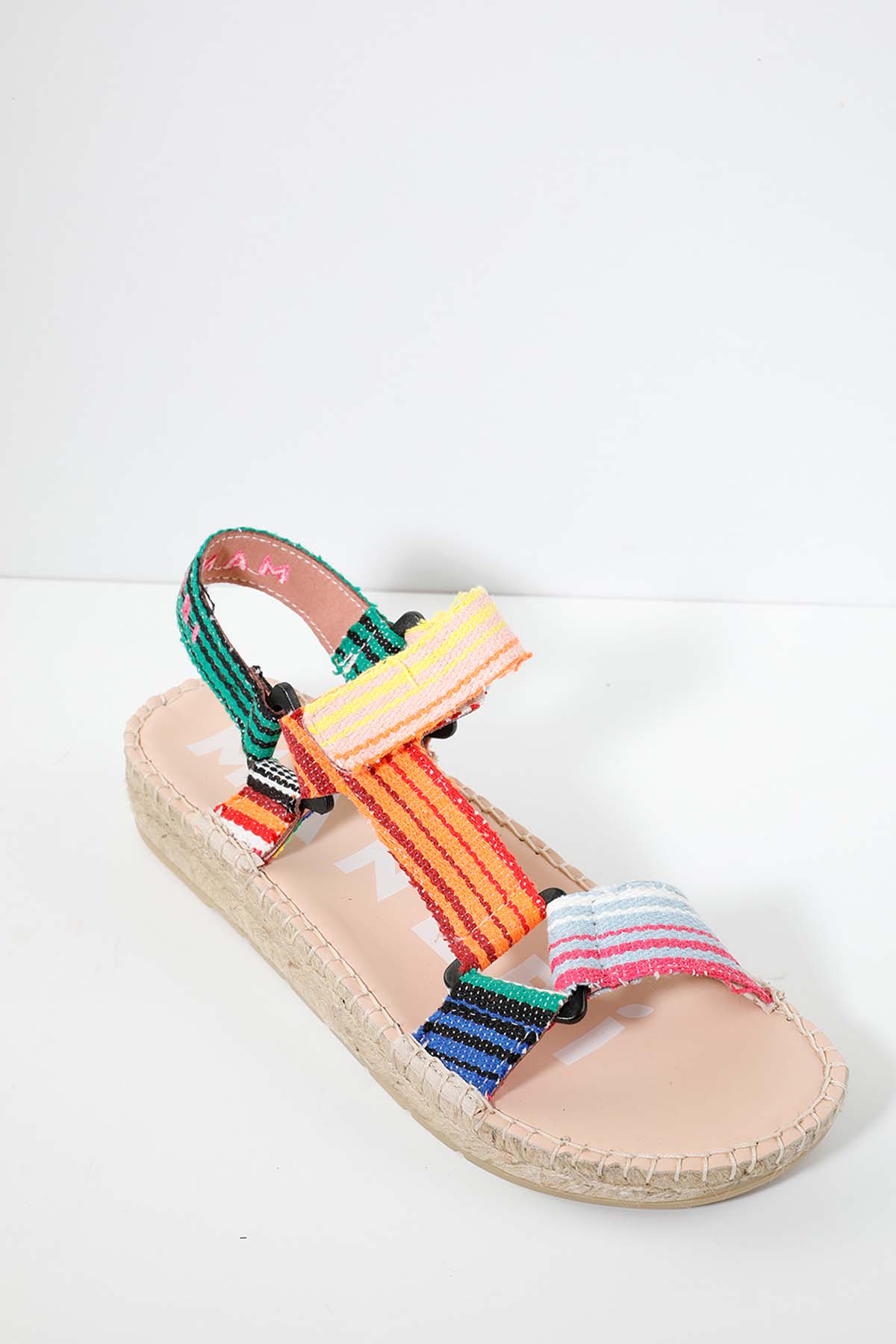 Manebi Tulum Cırt Cırt Bantlı Renkli Desenli Sandalet-Libas Trendy Fashion Store