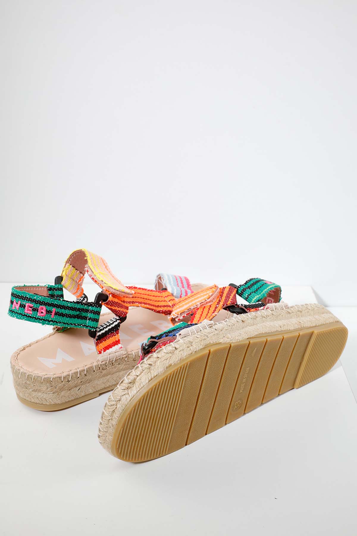 Manebi Tulum Cırt Cırt Bantlı Renkli Desenli Sandalet-Libas Trendy Fashion Store