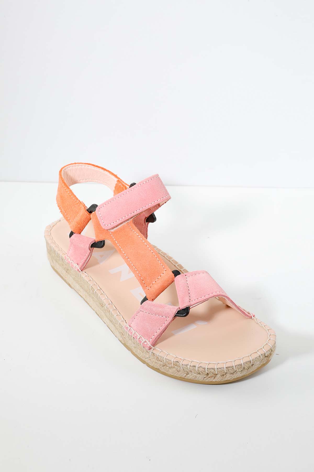 Manebi Venice Cırt Cırt Bantlı Süet Sandalet-Libas Trendy Fashion Store