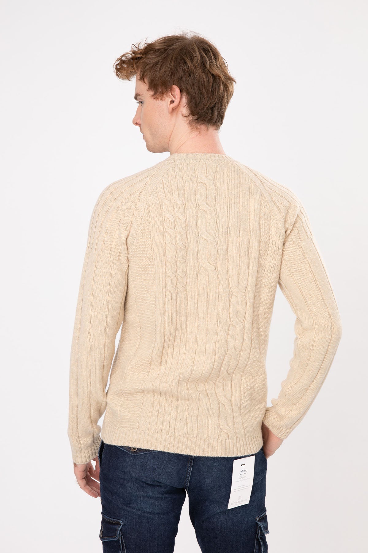 Manifattura Yuvarlak Yaka Saç Örgü Yün Triko-Libas Trendy Fashion Store