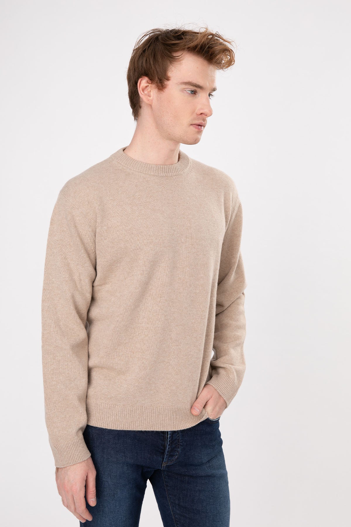 Manifattura Yuvarlak Yaka Kaşmirli Yün Triko-Libas Trendy Fashion Store